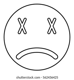 Sad icon - Flat design, glyph style icon - Outline black