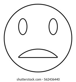 Sad icon - Flat design, glyph style icon - Outline black
