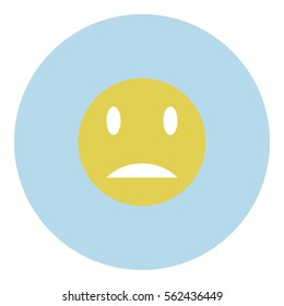Sad icon - Flat design, glyph style icon - Yellow enclosed in a circle