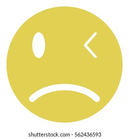 Sad icon - Flat design, glyph style icon - Yellow