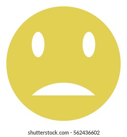 Sad icon - Flat design, glyph style icon - Yellow