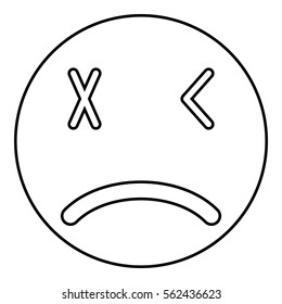 Sad icon - Flat design, glyph style icon - Outline black
