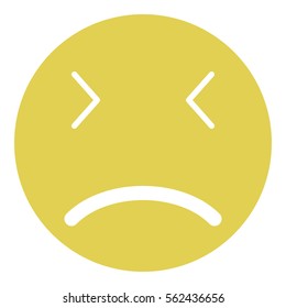 Sad icon - Flat design, glyph style icon - Yellow