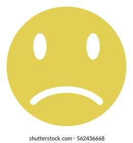 Sad icon - Flat design, glyph style icon - Yellow