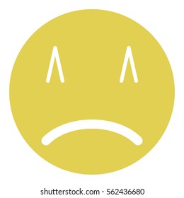 Sad icon - Flat design, glyph style icon - Yellow