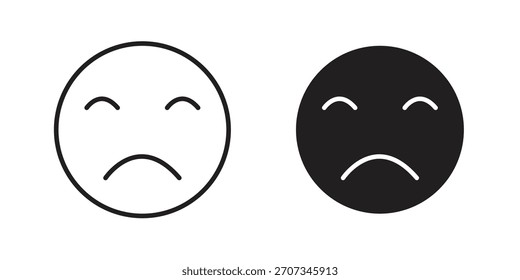 Icono triste. Colección de estilo plano y de trazo. símbolo simple