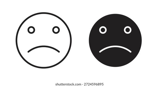 Glifo de icono triste y concepto de símbolo de línea delgada.