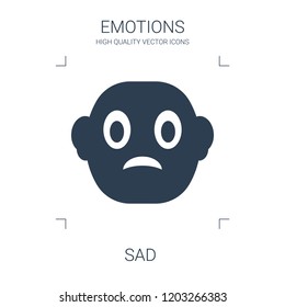 sad icon. high quality filled sad icon on white background. from emotions collection flat trendy vector sad symbol. use for web and mobile