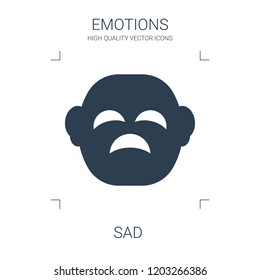 sad icon. high quality filled sad icon on white background. from emotions collection flat trendy vector sad symbol. use for web and mobile