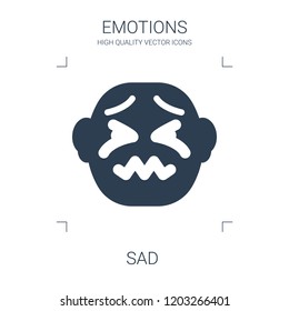 sad icon. high quality filled sad icon on white background. from emotions collection flat trendy vector sad symbol. use for web and mobile