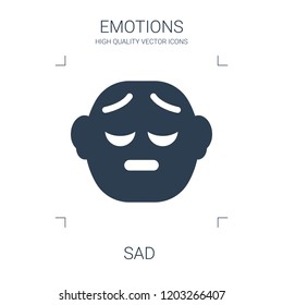 sad icon. high quality filled sad icon on white background. from emotions collection flat trendy vector sad symbol. use for web and mobile