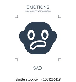 sad icon. high quality filled sad icon on white background. from emotions collection flat trendy vector sad symbol. use for web and mobile