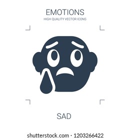 sad icon. high quality filled sad icon on white background. from emotions collection flat trendy vector sad symbol. use for web and mobile