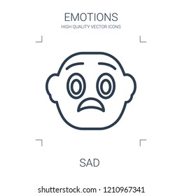 sad icon. high quality line sad icon on white background. from emotions collection flat trendy vector sad symbol. use for web and mobile