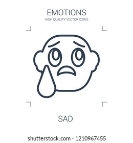 sad icon. high quality line sad icon on white background. from emotions collection flat trendy vector sad symbol. use for web and mobile