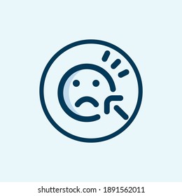 Sad icon isolated on white background. Sad Face icon in trendy design style. Sad vector icon modern and simple flat symbol for web site, mobile, logo, app