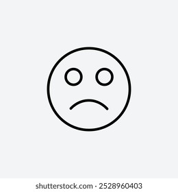 Sad icon isolated on the white background.