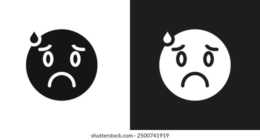 Vector triste del arte de la línea del icono