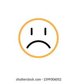 Sad icon. Line and two colour design template