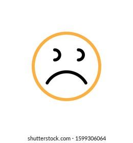 Sad icon. Line and two colour design template