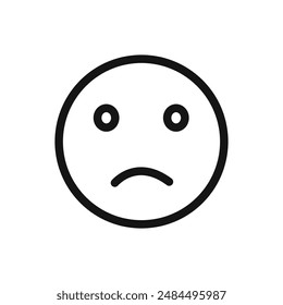 sad icon linear vector graphics sign