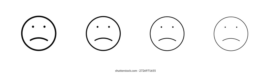 Sad icon in modern stroke line style. Vector 10 eps