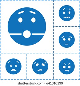 Sad icon. set of 6 sad filled icons such as sad emot