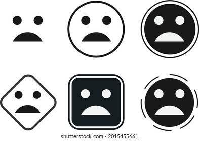 sad icon set. Collection of high quality black outline for web site design and mobile dark mode apps. Vector illustration on white background