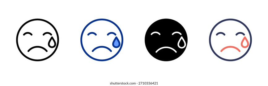 Conjunto de iconos tristes colección de estilo múltiple