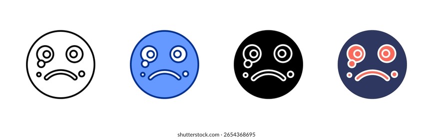 Triste coleção de vários estilos de folha de ícone