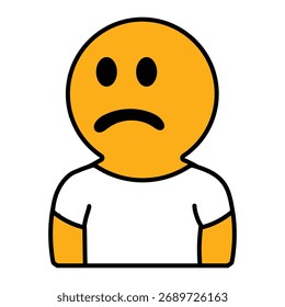 Sad icon showing simple design disappointment