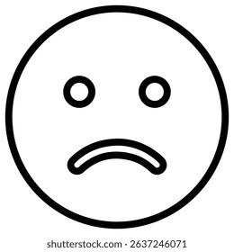 sad icon Simple thin line stroke
