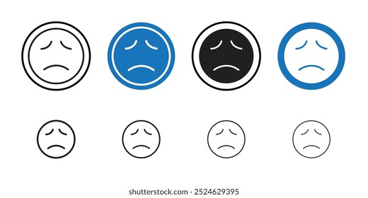 Sad icon Thin line art collection