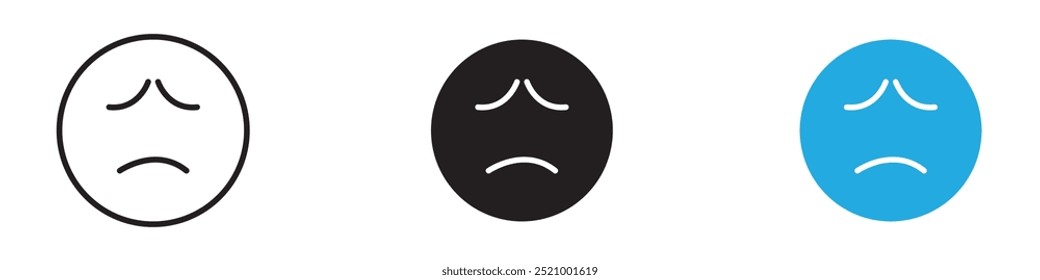 Sad icon thin line illustration