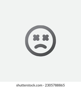 Sad Icon Vector Editable Shape