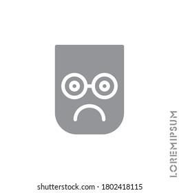 Sad icon vector, emoticon symbol. Modern symbol for web and mobile apps. Very Sad Emoticon Icon Vector Illustration. Style. Gray on white background