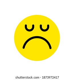 Sad icon, vector illustration. Flat design style. vector sad icon illustration isolated on white background, sad icon Eps10. sad icons graphic design vector symbols.