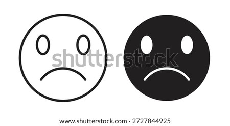 Sad icon. Vector illustration, flat and stroke