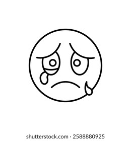 sad icon Vector logo set flat