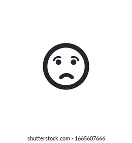 sad Icon vector sign isolated for graphic and web design. sad symbol template color editable on white background.