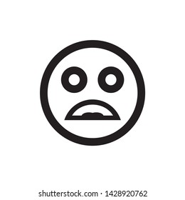 sad icon vector symbol. on white background