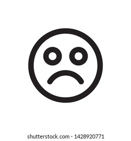 sad icon vector symbol. on white background