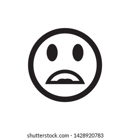 sad icon vector symbol. on white background