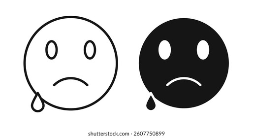 Sad icons in black fill and line style