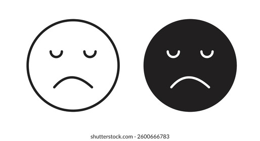 Sad icons graphics set vectors