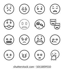 Sad Icons Set 16 Editable Outline Stock Vector (Royalty Free ...