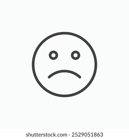 Sad icons set. filled and line illustration