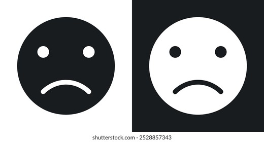 Sad icons. solid style vector