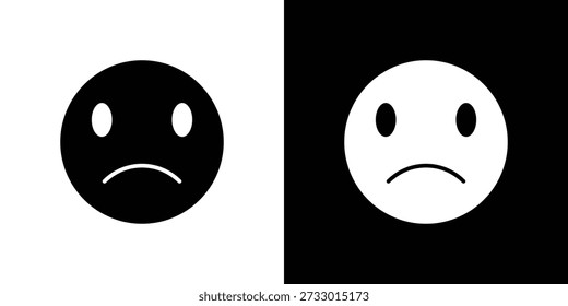 Sad icons symbol for web and mobile filled vector isolated