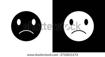 Sad icons symbol for web and mobile filled vector isolated